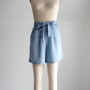 NEW Chambray High Waist Paperbag Shorts